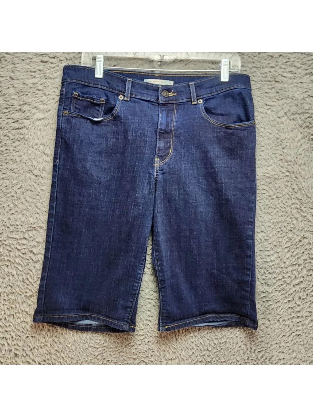 Levis Shorts Womens 30 Blue Classic Bermuda Stretch Denim Shorts Jorts